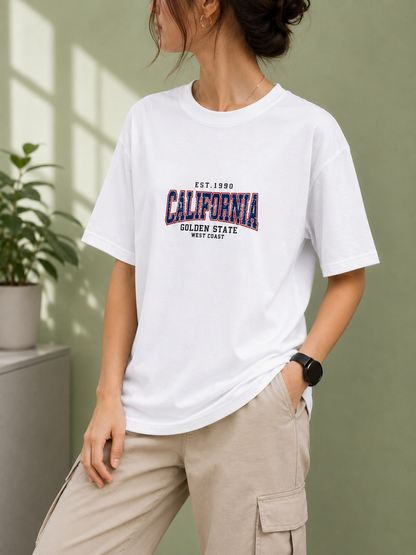 Zorin Wear California Drop Shoulder Graphic Tshirt | 210 GSM Cotton Lycra | Bio-Washed | Unisex