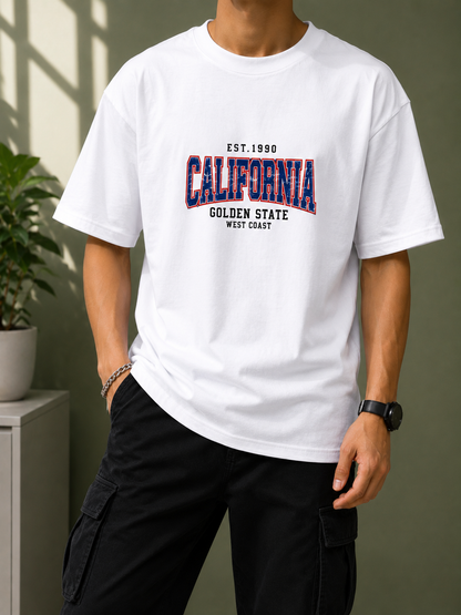 Zorin Wear California Drop Shoulder Graphic Tshirt | 210 GSM Cotton Lycra | Bio-Washed | Unisex