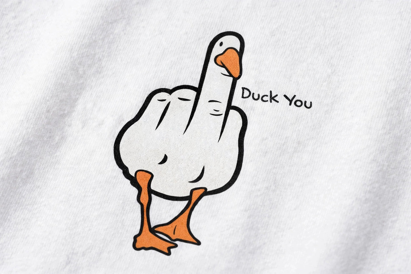 Zorin Wear Duck You Graphic Drop Shoulder Tshirt | 210 GSM Cotton Lycra | Bio-Washed | Unisex