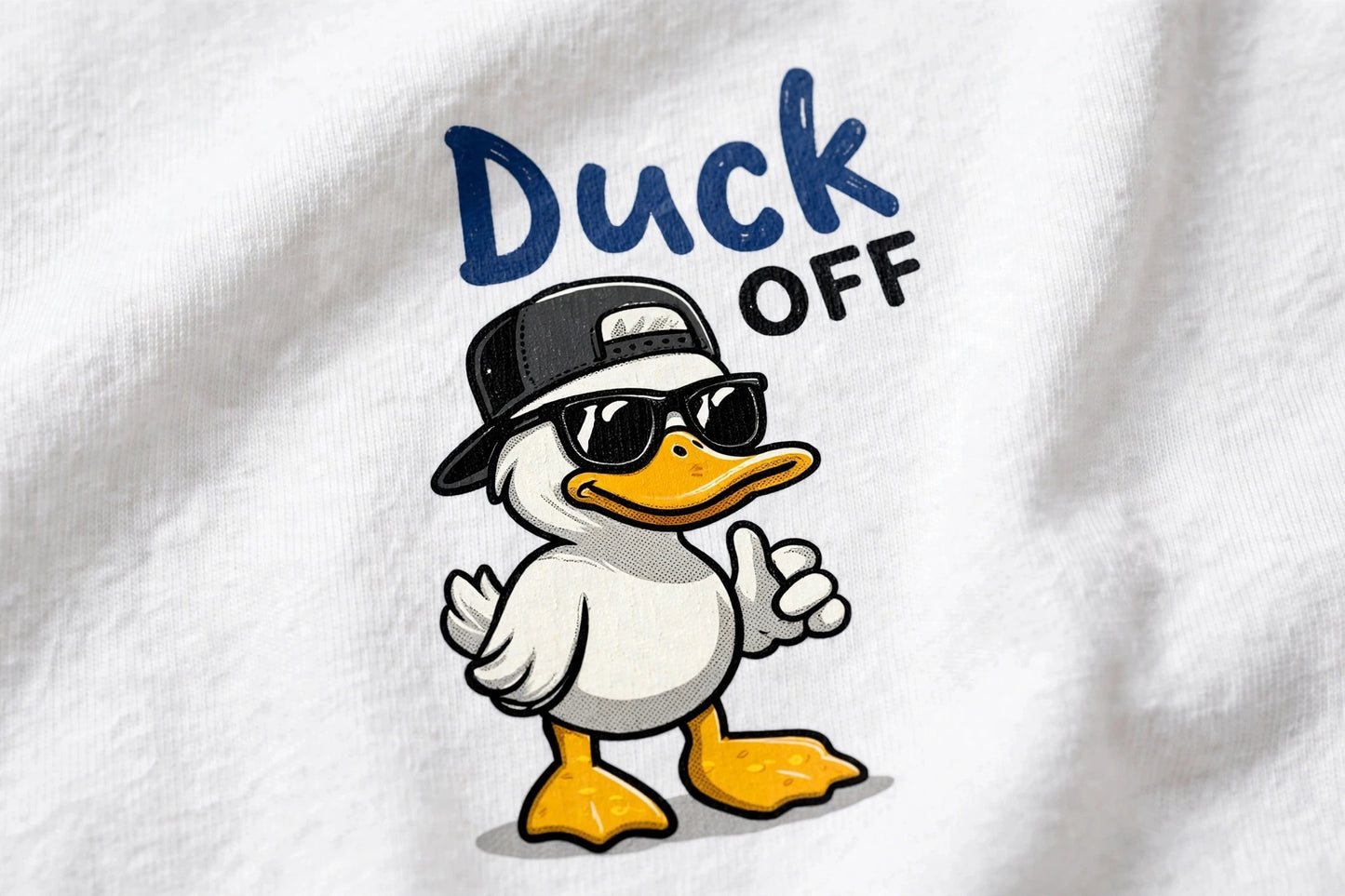 Zorin Wear Duck Off Graphic Drop Shoulder Tshirt | 210 GSM Cotton Lycra | Bio-Washed | Unisex