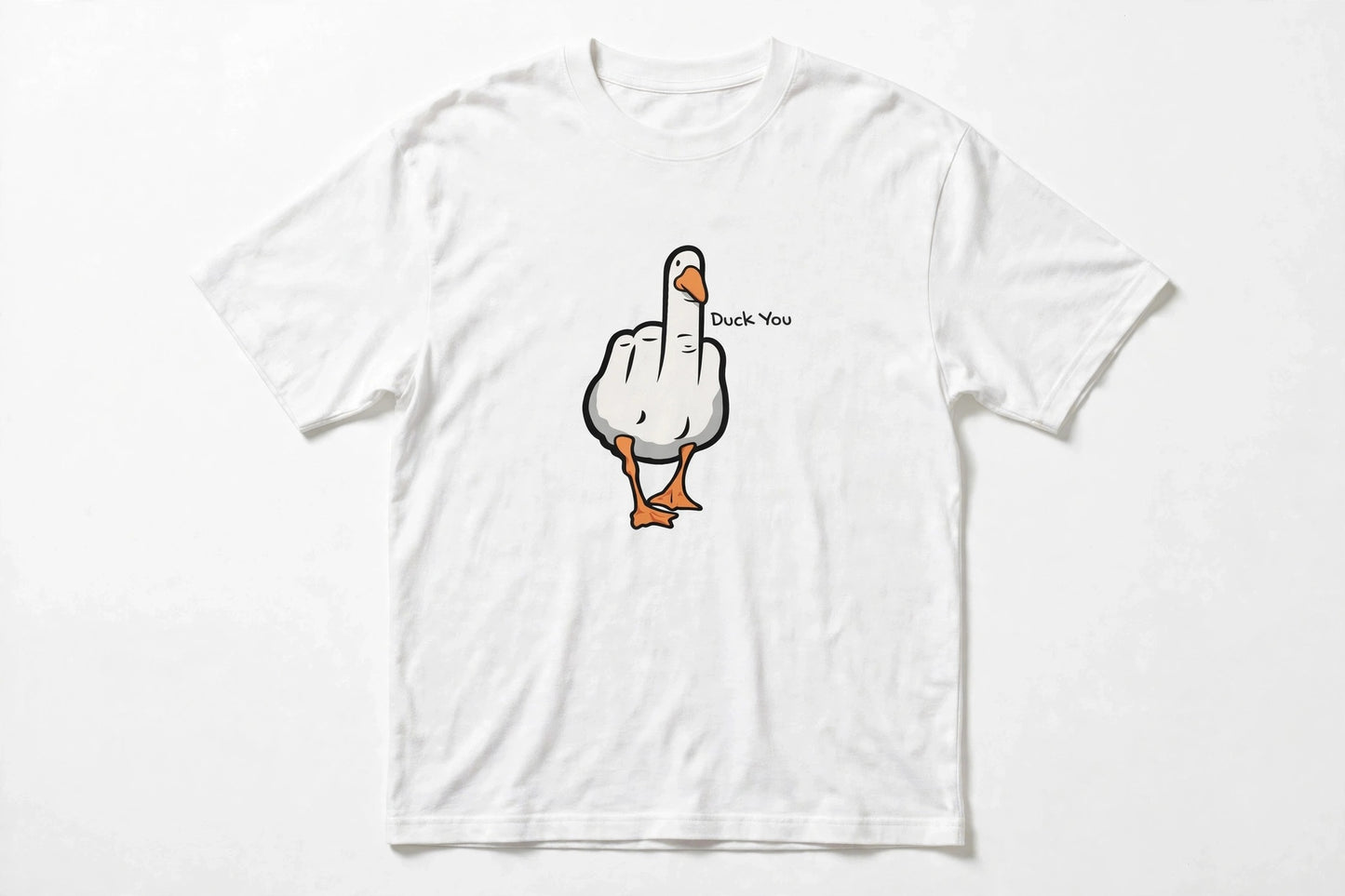 Zorin Wear Duck You Graphic Drop Shoulder Tshirt | 210 GSM Cotton Lycra | Bio-Washed | Unisex
