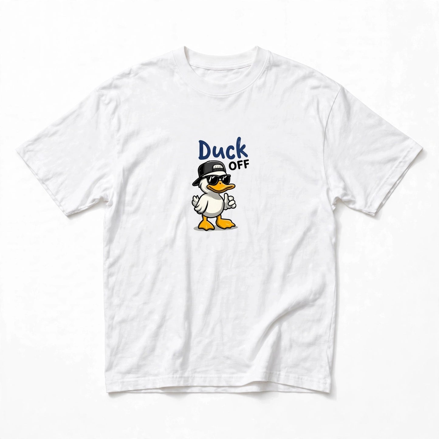 Zorin Wear Duck Off Graphic Drop Shoulder Tshirt | 210 GSM Cotton Lycra | Bio-Washed | Unisex