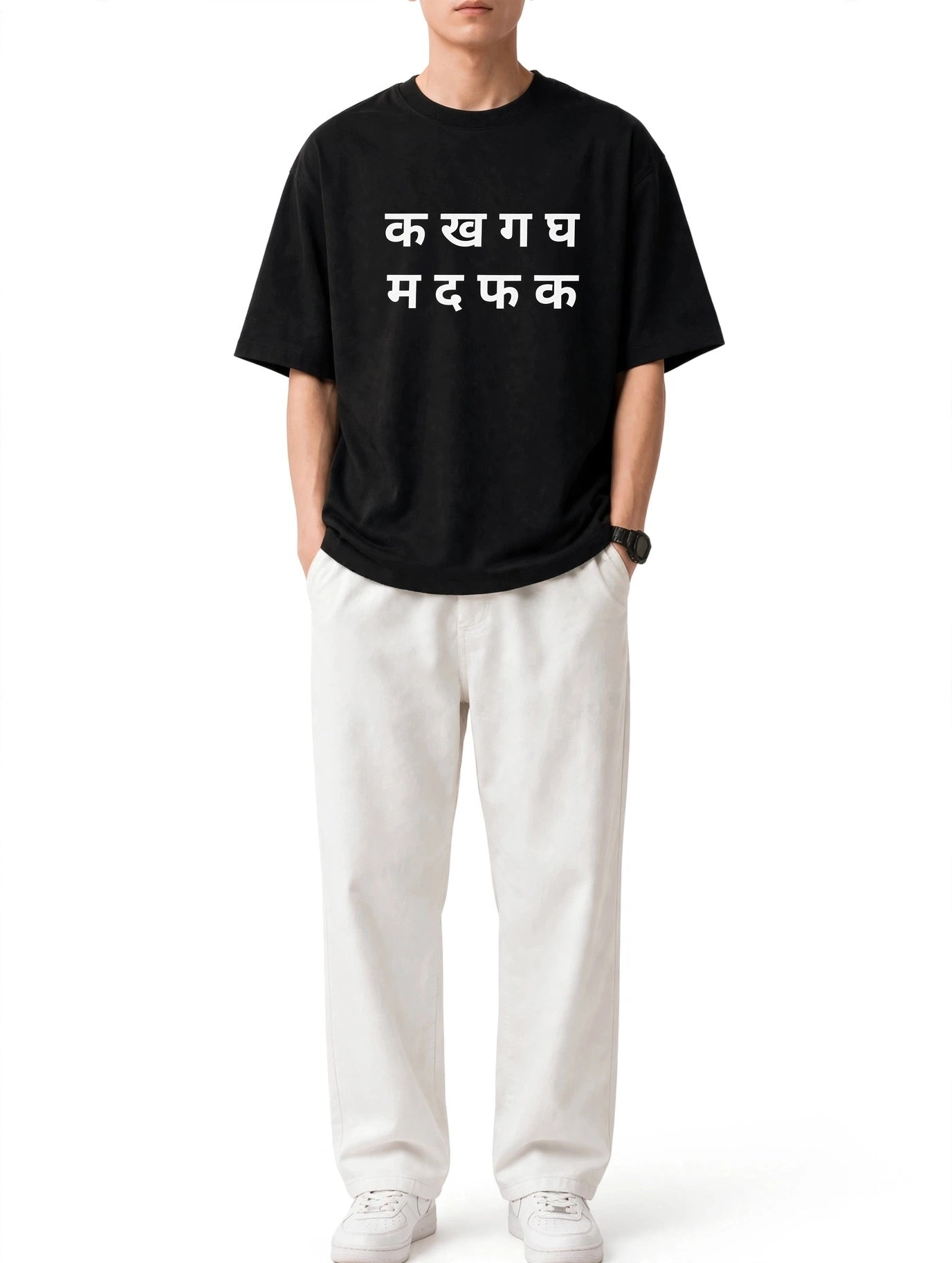 Zorin Wear Varnamala Drop Shoulder Graphic Tshirt | 210 GSM Cotton Lycra | Bio-Washed | Unisex