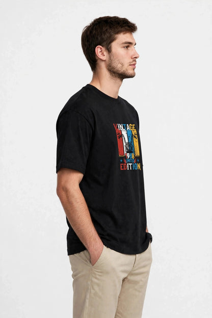 Zorin Wear Vintage Drop Shoulder Graphic Tshirt | 210 GSM Cotton Lycra | Bio-Washed | Unisex